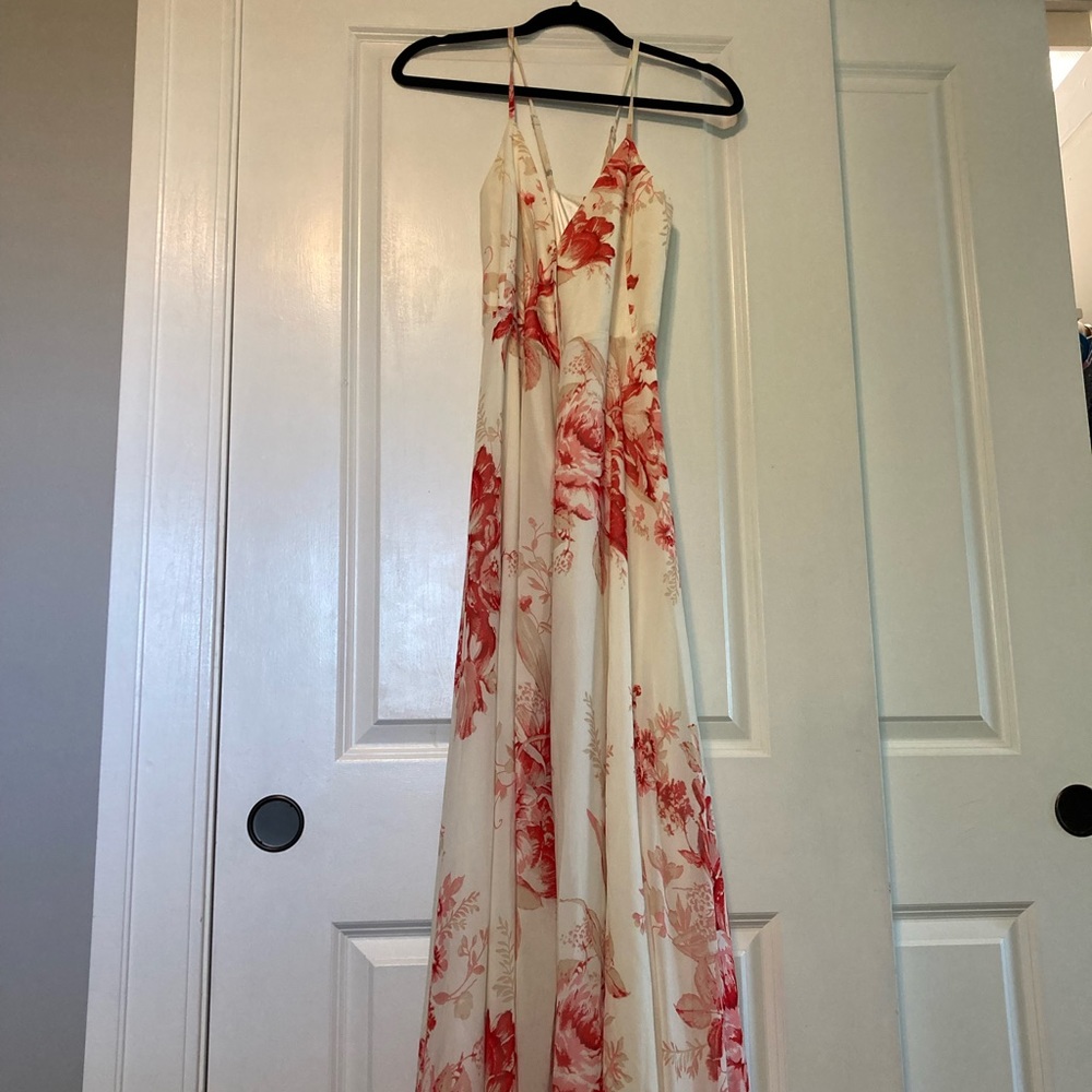 White cream floral dress from lulus - Picture 4 of 6